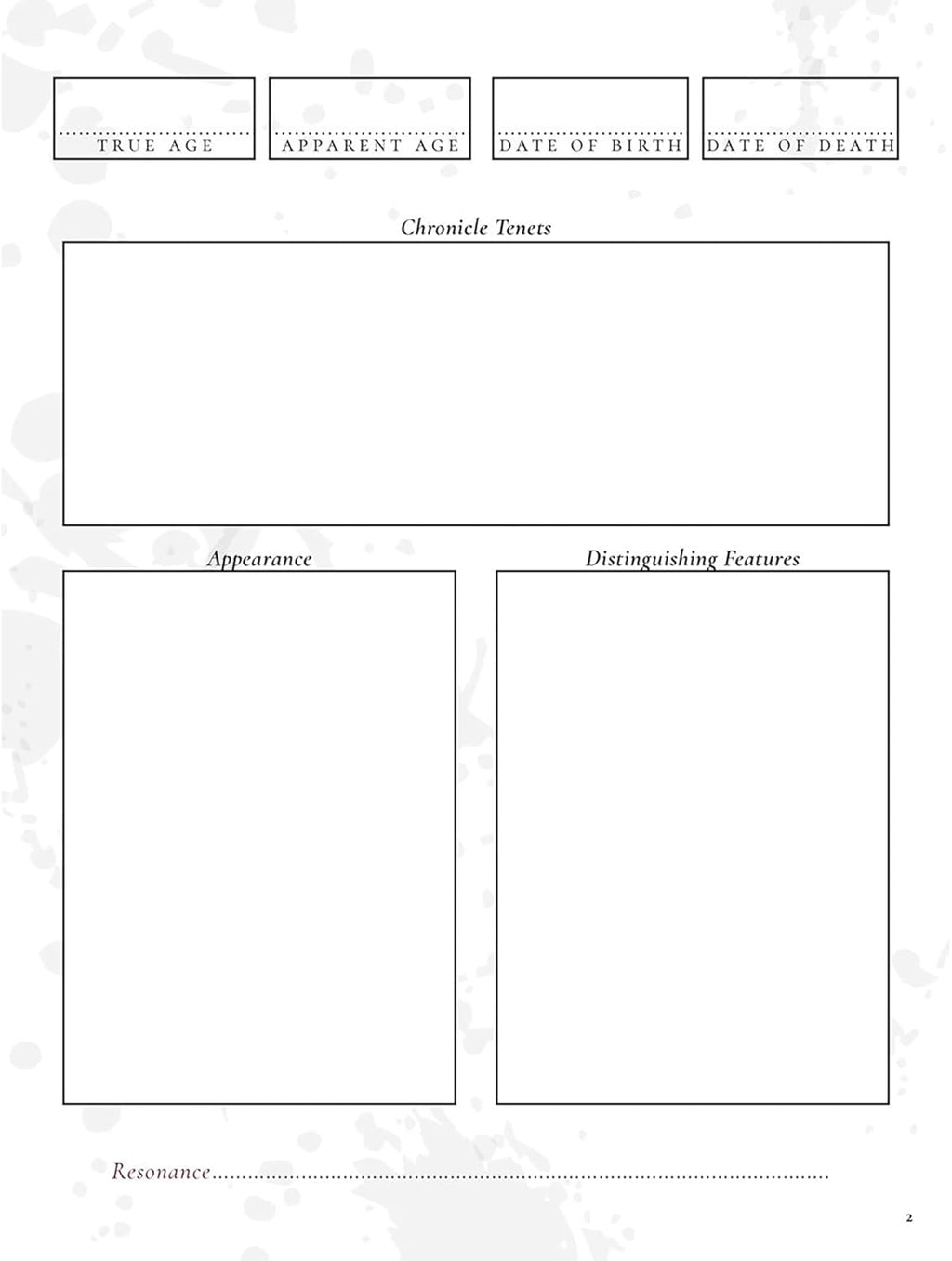 Vampire The Masquerade RPG: 5th Edition Character Journal | Role Playing Game