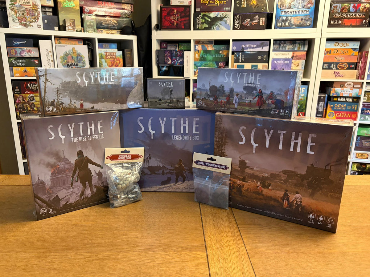 Scythe Bundle - Includes Invaders from Afar, Wind Gambit, Rise of Fenris, Encounters, Legendary Box, Metal Coins and Realistic Resources